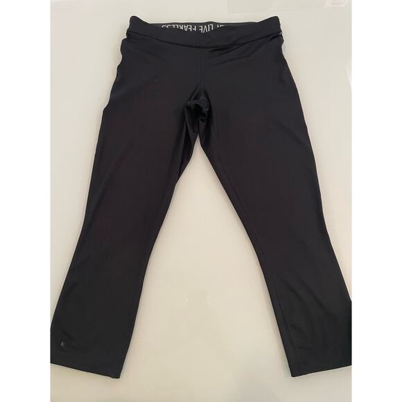 Nike Women’s Cropped Black Legging Rollover Waistband Run Fast Size M - Picture 2 of 4